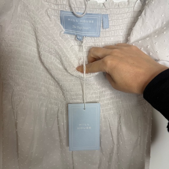 Hill House The Nap Dress White Swiss Dot NWT XS Smocked - Picture 4 of 10